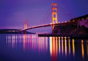 Night views of Golden Gate Bridge