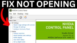 NVIDIA Control Panel Not Opening