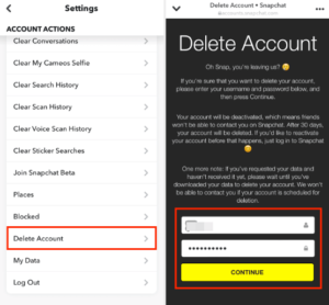 Delete Your Snapchat Account on Android